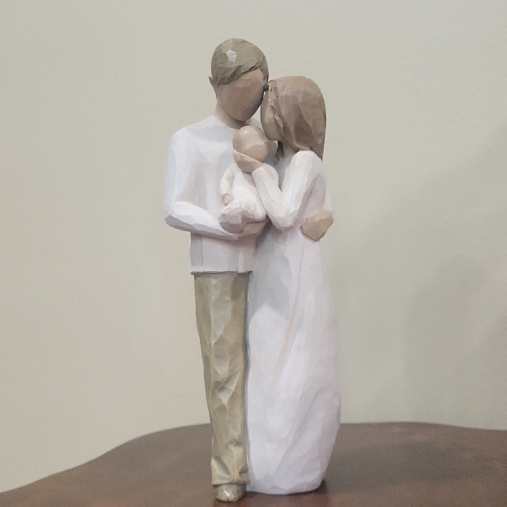 Willow Tree Family Embrace Sculpture - Cream & Tan